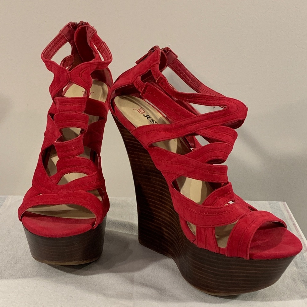 JustFab Hot Pink Wedges